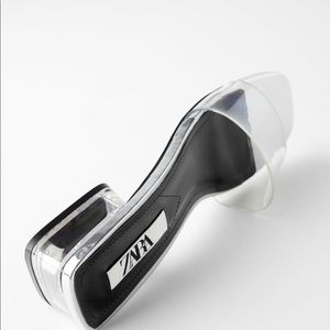 New Silver Clear Zara Sandals Sz 9